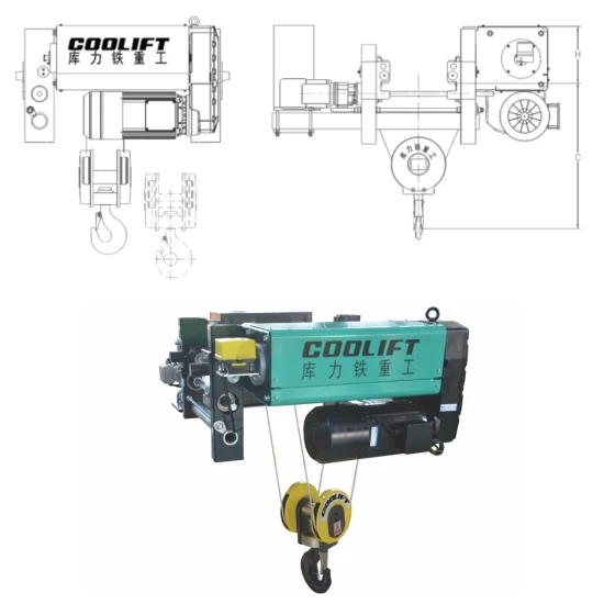 type européen grue à câble électrique de faible hauteur libre de poutre simple de 3.2t 6m