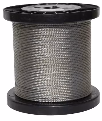 Câble métallique en acier inoxydable galvanisé enduit de plastique de grue d'ascenseur de carbone de câble en acier